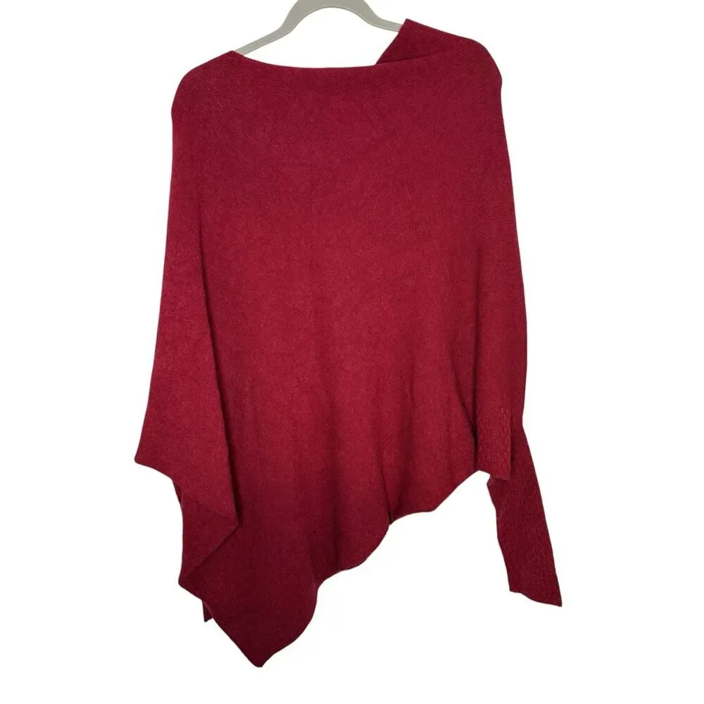 Jaki London Asymmetric Draped Carmine Seamless Knit Top Size S/M